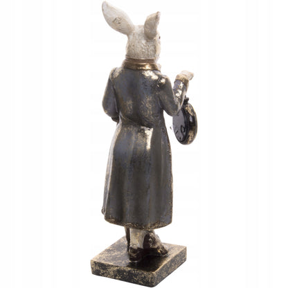 Figurka Pierrot biały królik z zegarkiem dekoracja vintage 34 cm