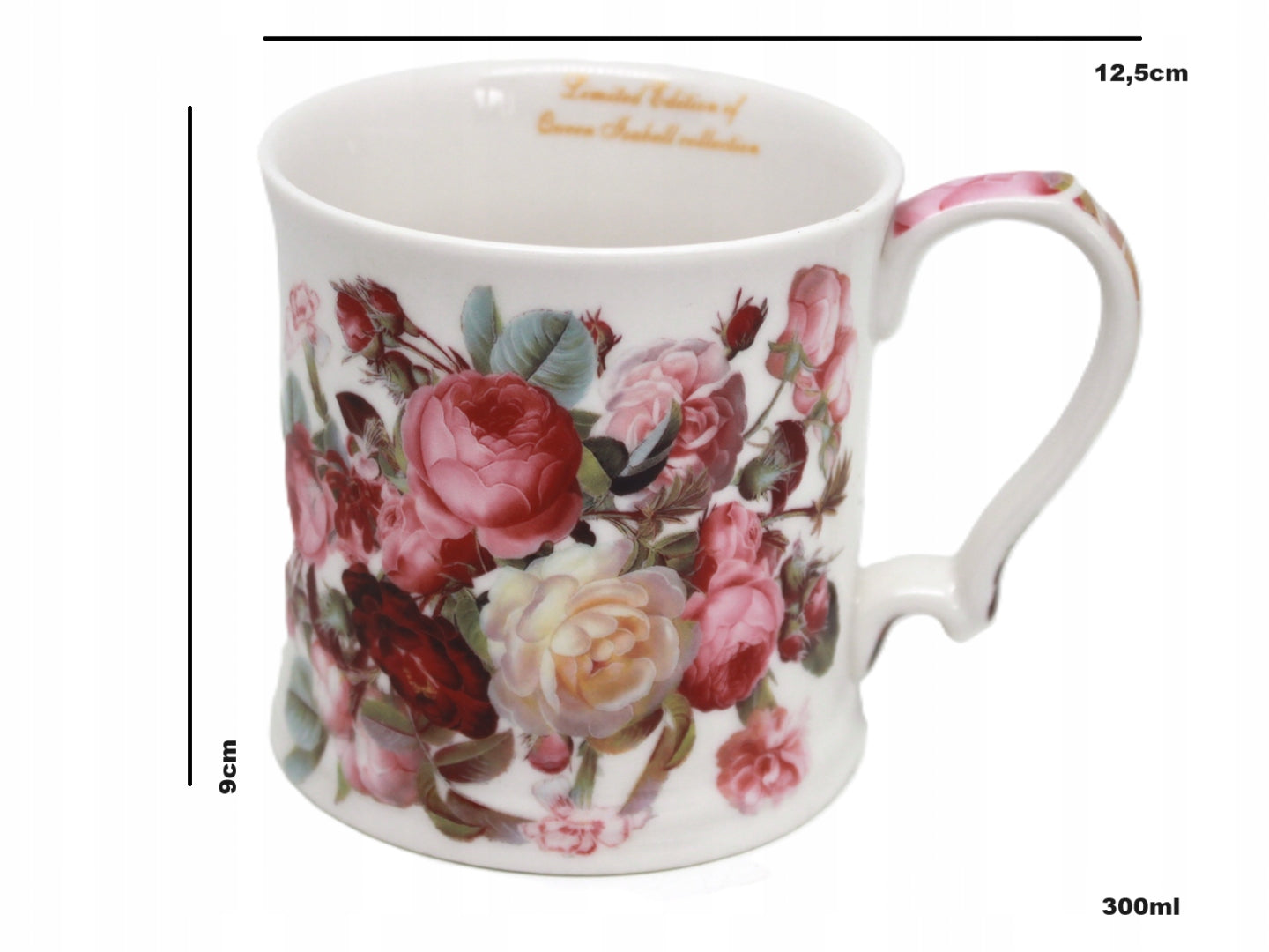 Kubek porcelanowy w kwiaty Queen Isabell porcelana w pudełku 360 ml