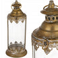 Lampion 45 cm metalowy India House Złoty Metal i Szkło Styl Orientalny