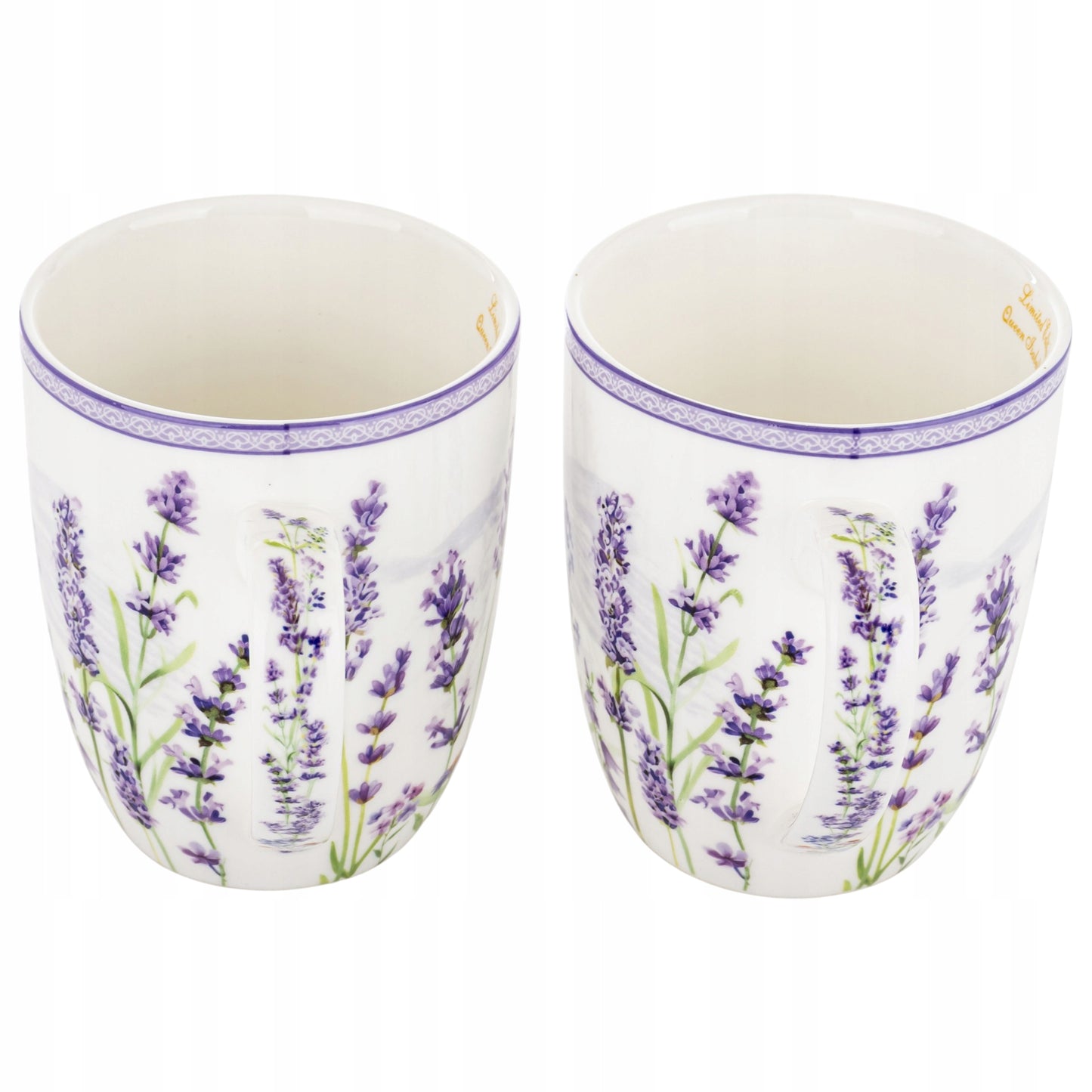 Komplet dwóch kubków porcelana lawenda styl prowansalski 400 ml