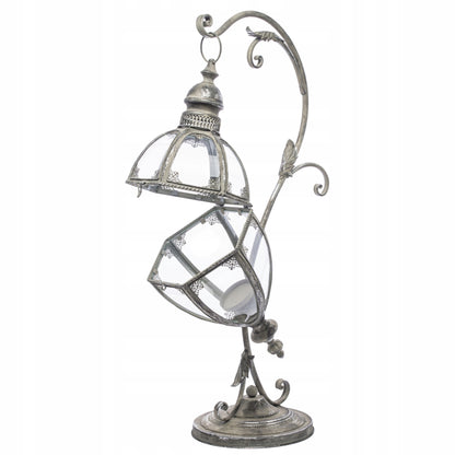 Lampion w stylu indyjskim latarenka Świecznik duży 88 cm metalowy szklany