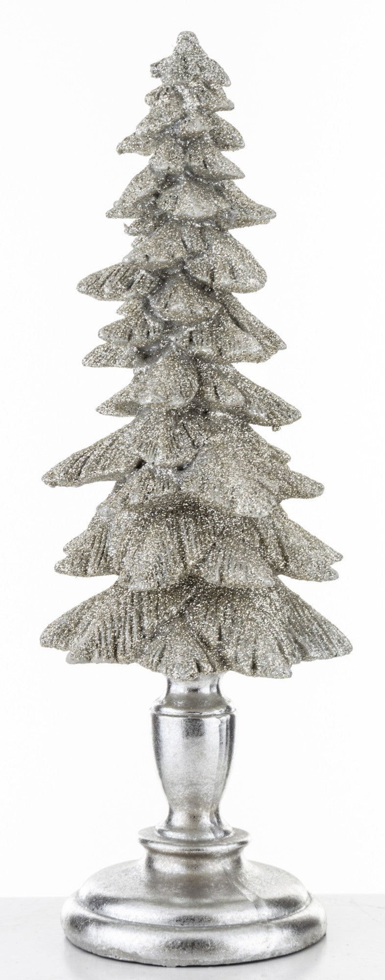 Figurka świąteczna choinka srebrny tworzywo sztuczne 32,5x11,5x11,5 cm