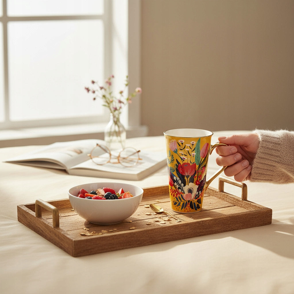 Porcelanowy Duży ozdobny kubek XXL w pudełku na prezent 700ml