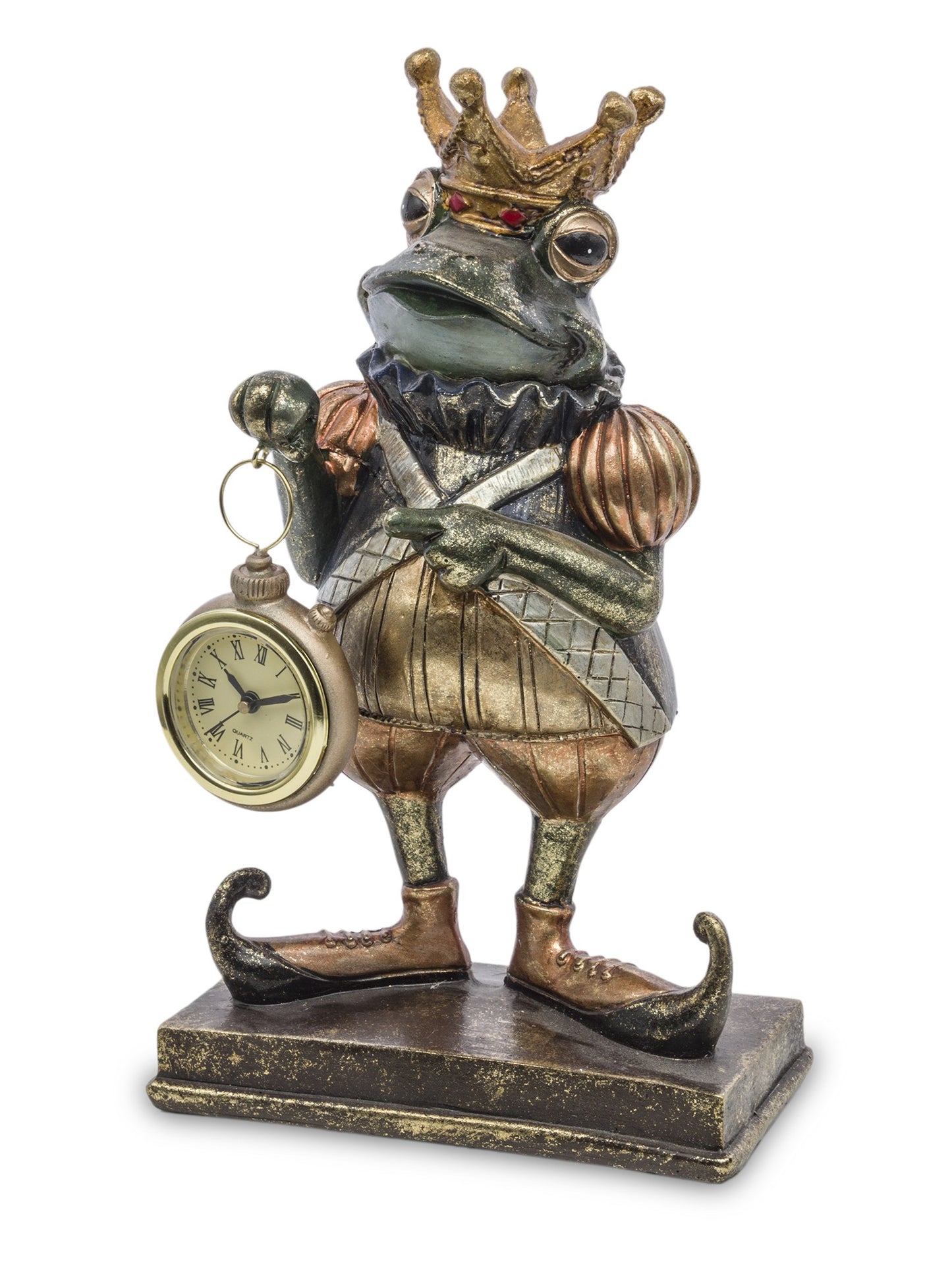 Figurka Żaba z zegarkiem w koronie 25,5cm Król