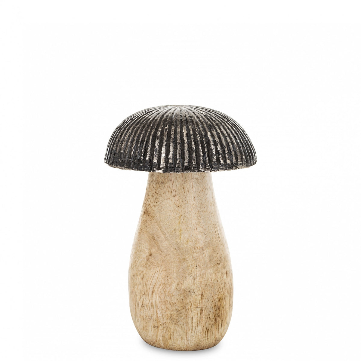 Figurka Grzyb 11x7x7 cm jesienna ozdoba grzybek srebrna brązowa