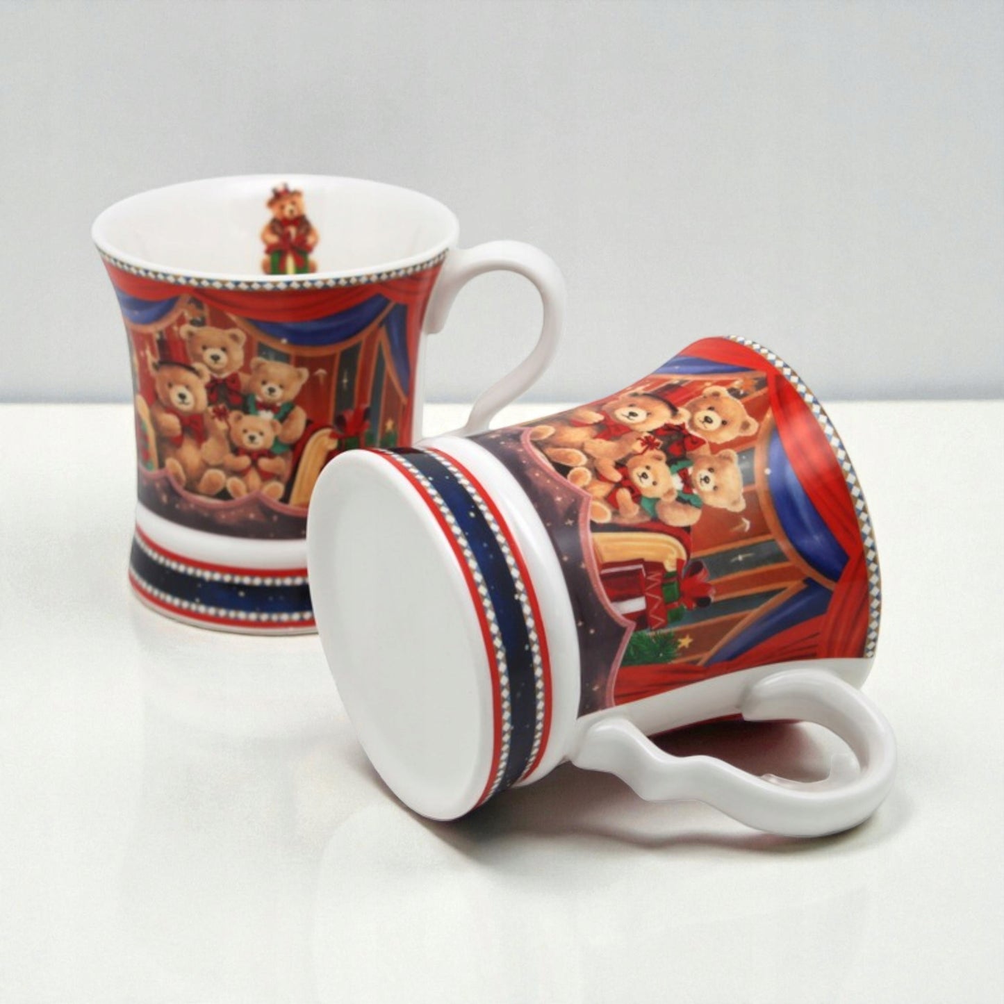 komplet kubków porcelana w pudełku zestaw porcelanowy 2szt Kubek świąteczny