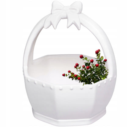 Ceramiczny Koszyk Wielkanocny Porcelanowa Miska Króliczek 17,5x15x15 cm