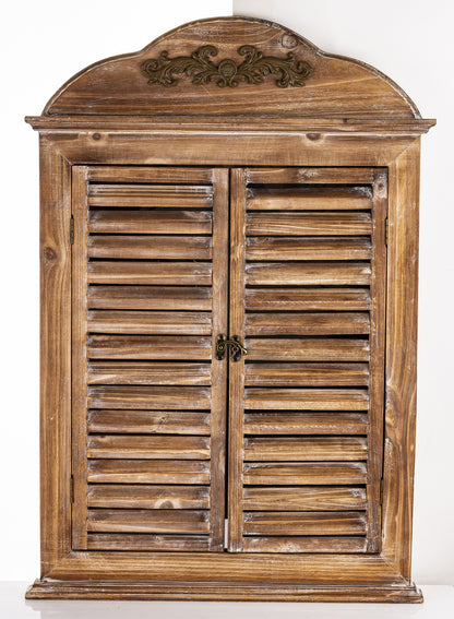 Lustro dekoracyjne brązowy drewno, szkło 80x55x3,5 cm cm