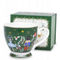 Kubek porcelana 380 ml świąteczny porcelanowy zielony prezent na mikołajki