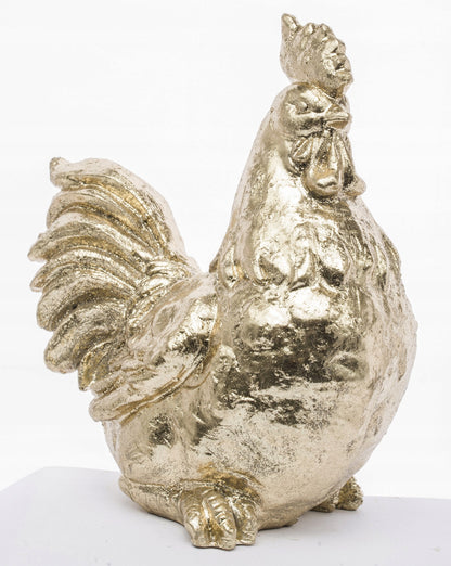 Figurka Złoty kogut wielkanocna kura 19 cm