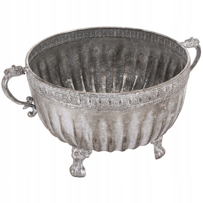 Osłonka srebrna metalowa wazon retro vintage 22 x 39 cm