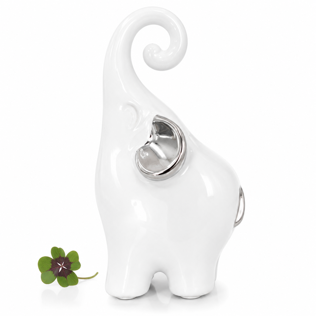 Słonik porcelanowy dekoracja ozdoba ceramika biały