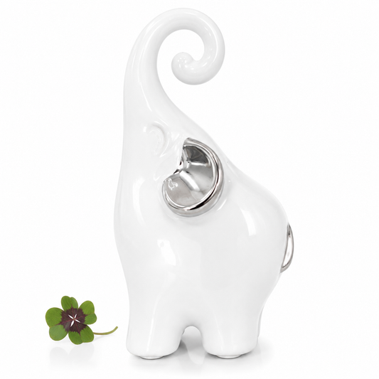 Słonik porcelanowy dekoracja ozdoba ceramika biały