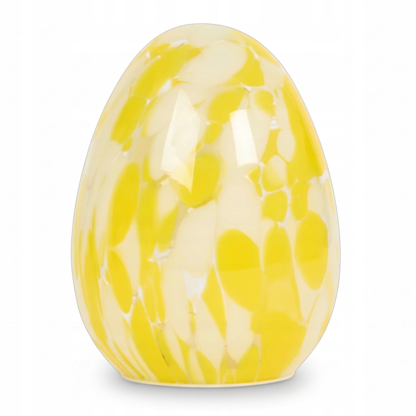 Szklane jajo lampion pisanka LED XXL żółte białe wielkanocna figurka