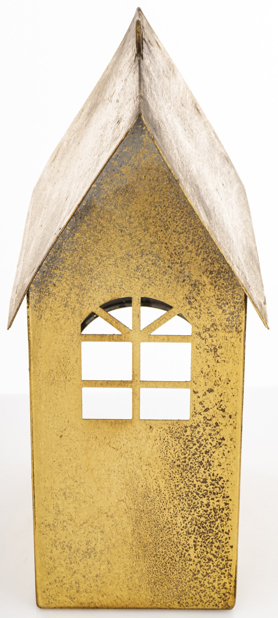 Figurka świąteczna Dekoracja Metalowa Domek złoty 27x11,5x18