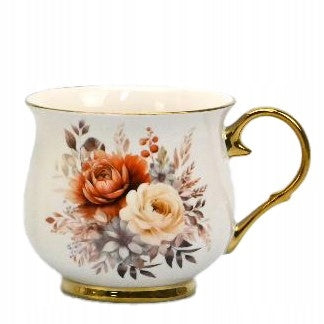 Kubek w pudełku porcelana 450 ml filiżanka wzór w kwiaty prezentowy
