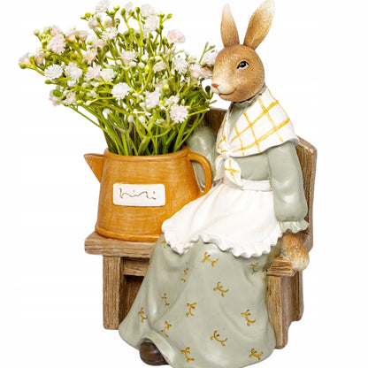Figurka Pani Królik zajączek wielkanocna 25cm zając w kapeluszu