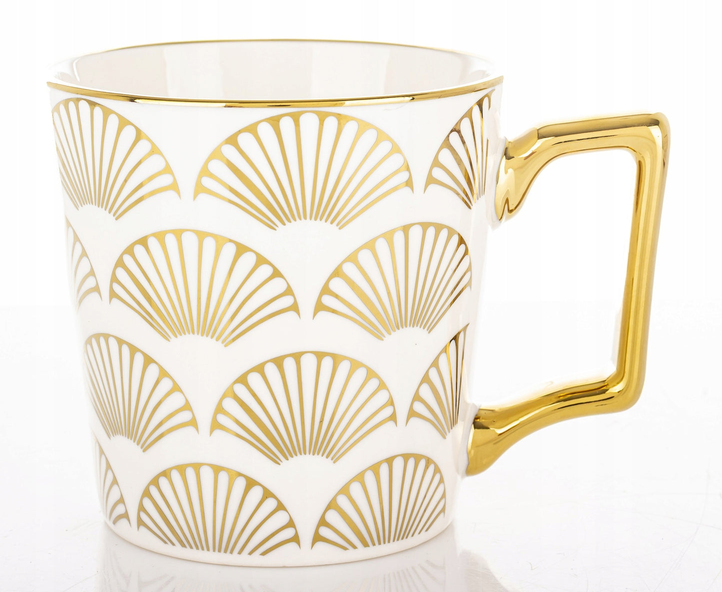 Porcelanowy Kubek elegancki złote ucho 310ml