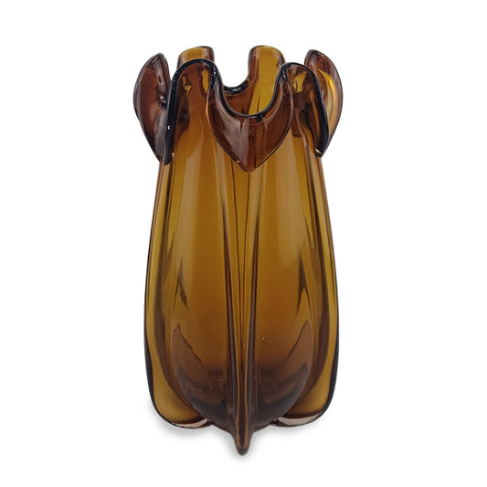 Wazon szklany Ciemny bursztynowy 33,5x13x8cm
