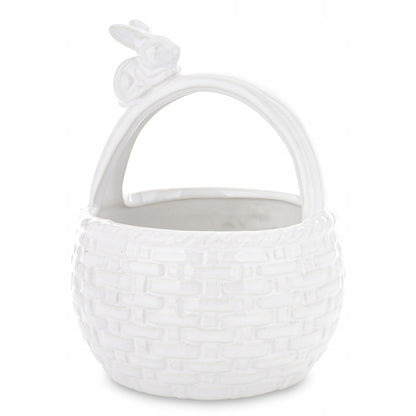 Ceramiczny Koszyk Porcelanowa Miska Zajączek Wielkanocny 16x12 cm osłonka