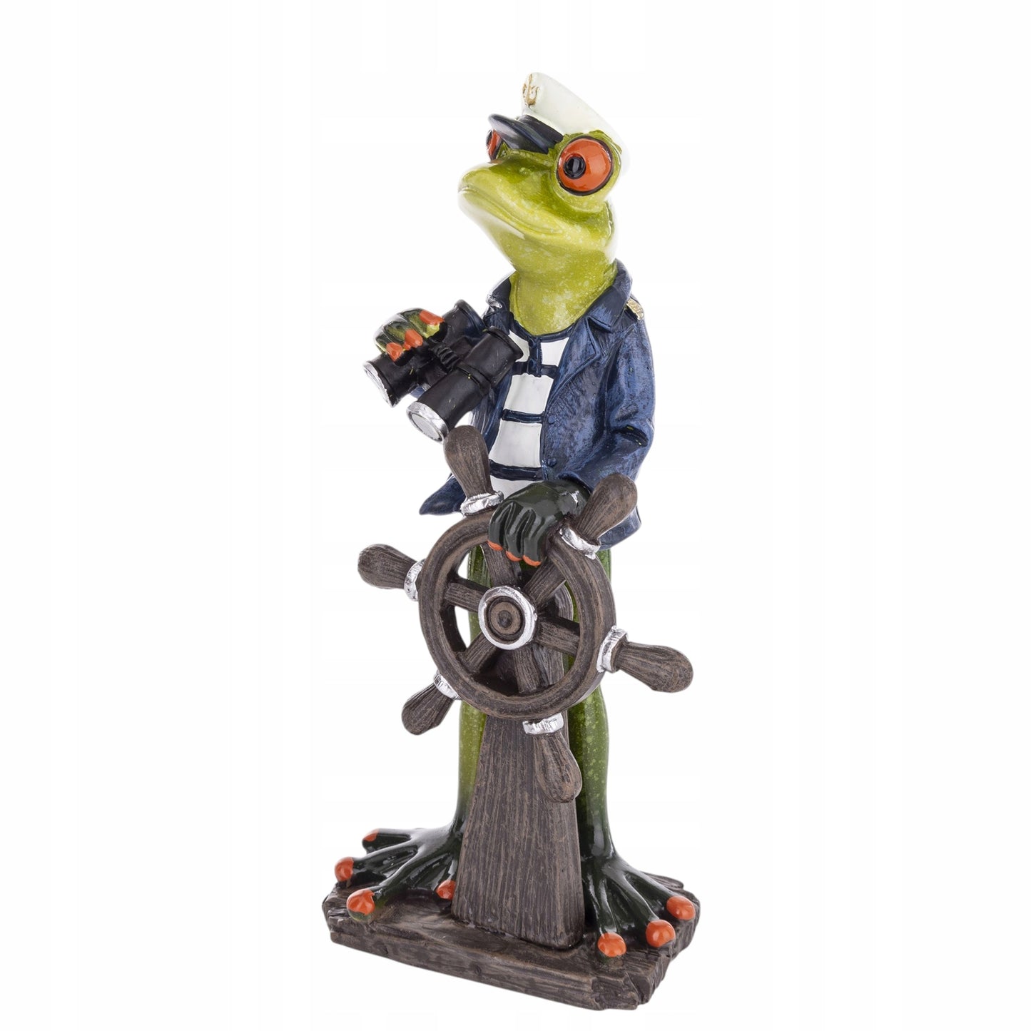 Ozdobna Figurka 18x9x6,5cm - Żaba marynarz Kapitan żabka na morzu