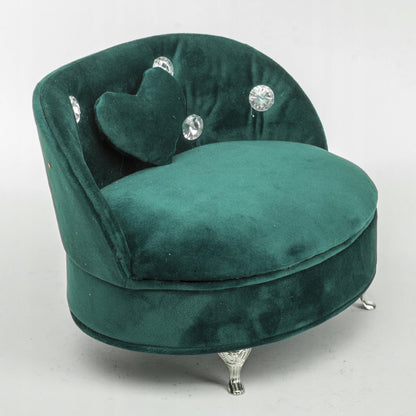Szkatułka na biżuterię aksamitna sofa zielona glam