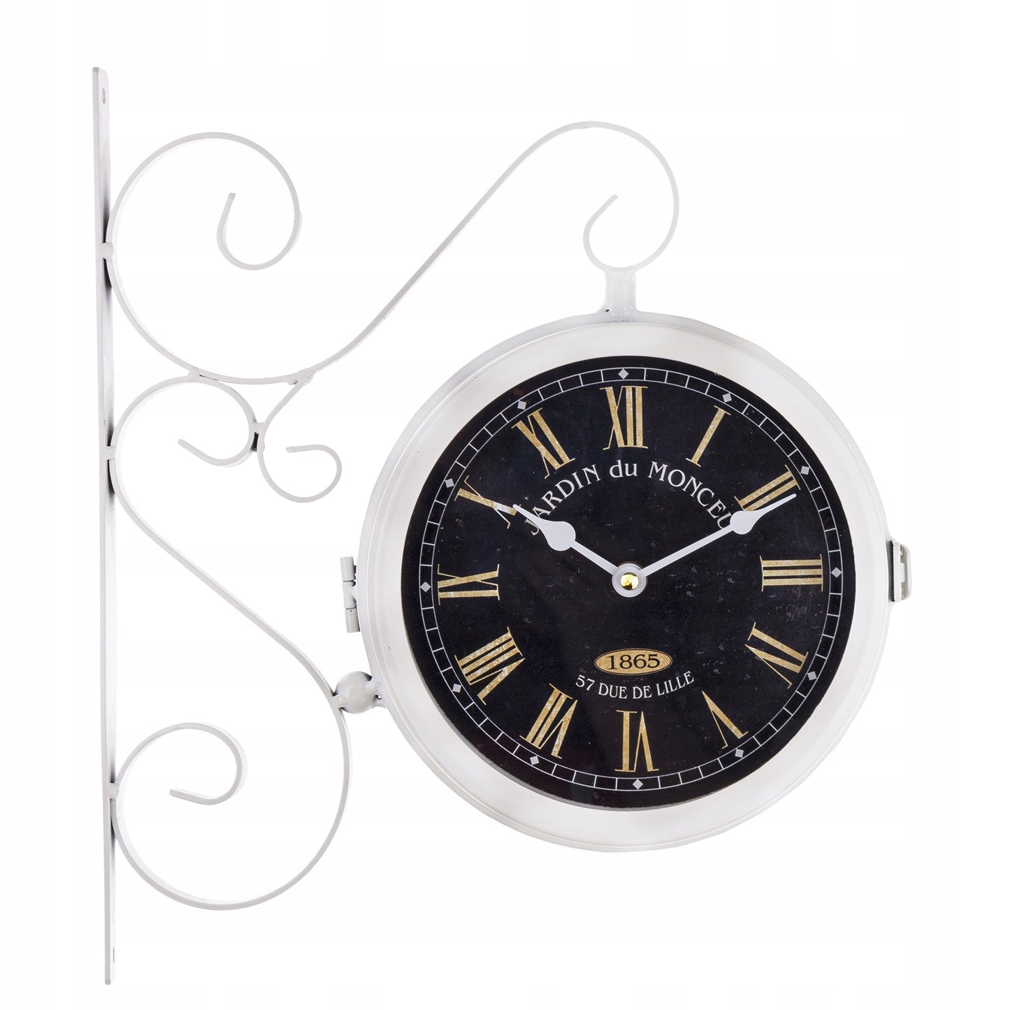 Zegar ścienny dwustronny Retro dworcowy loft metalowy 36cm