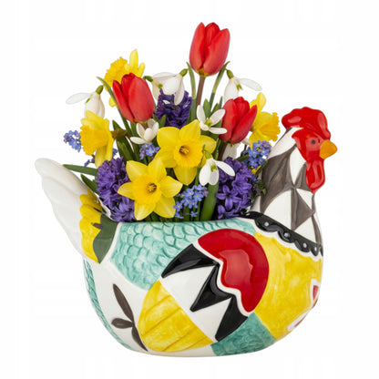 Ceramiczna Kura - Pojemnik Wielkanocny Figurka Osłonka Dekoracja Wiosenna