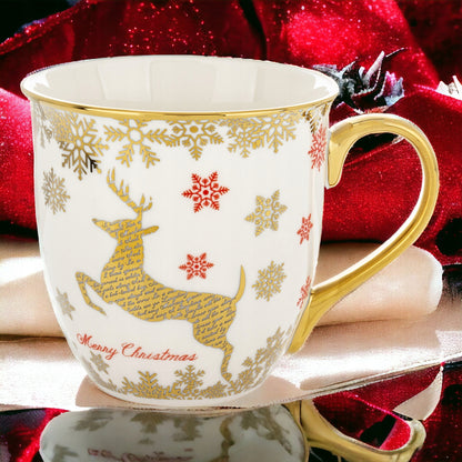 Kubek filiżanka świąteczna w pudełku porcelana prezent świąteczny
