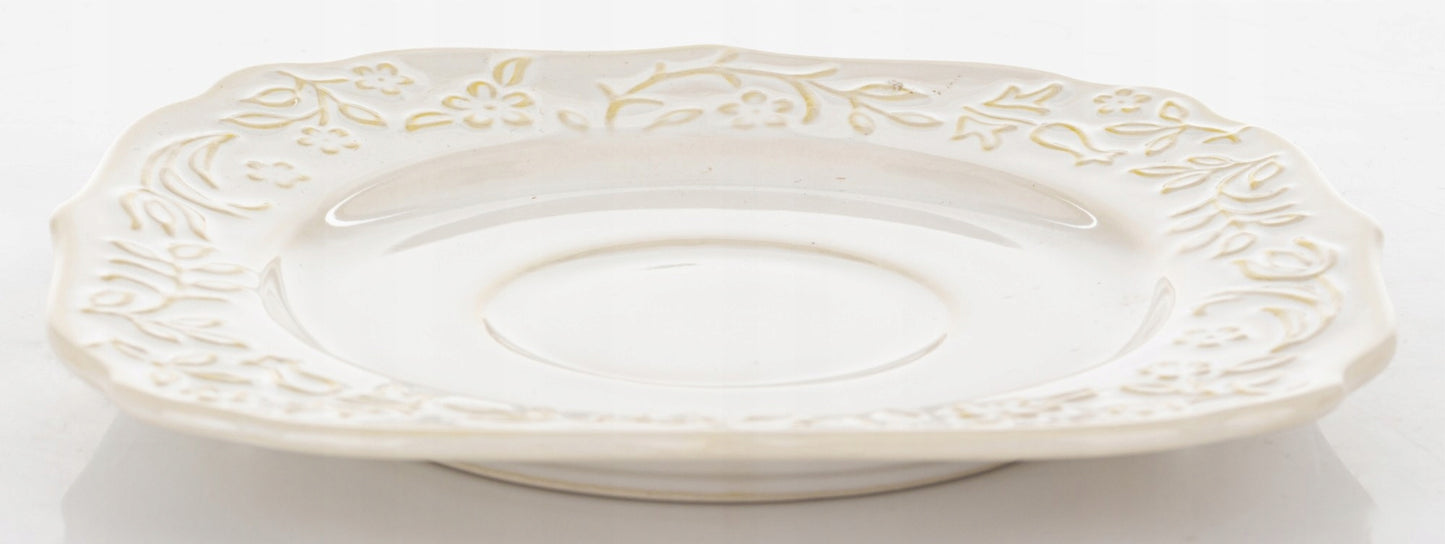 Talerz Spodek pod Filiżankę porcelanowy Sarmatia deserowy 16,5 kwadratowy