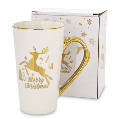 Kubek świąteczny porcelanowy w pudełku 450 ml duży prezent na mikołajki