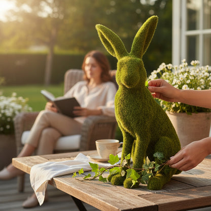 Królik Wielkanocny Figurka Dekoracja Wielkanocna Zielony 41 cm