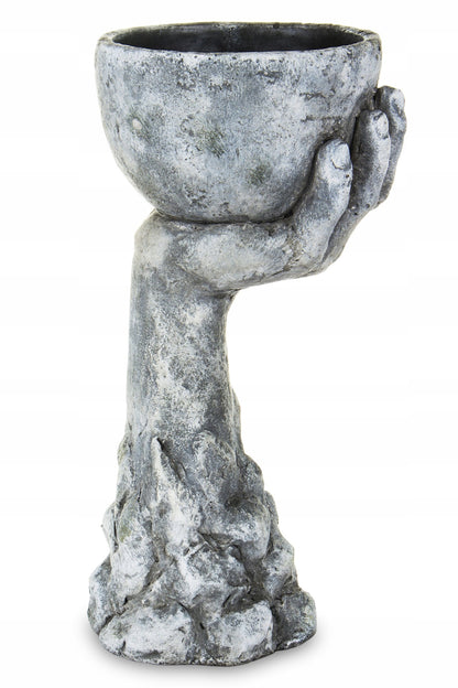 Osłonka Doniczka Ręka 36,5 cm Betonowa Szara