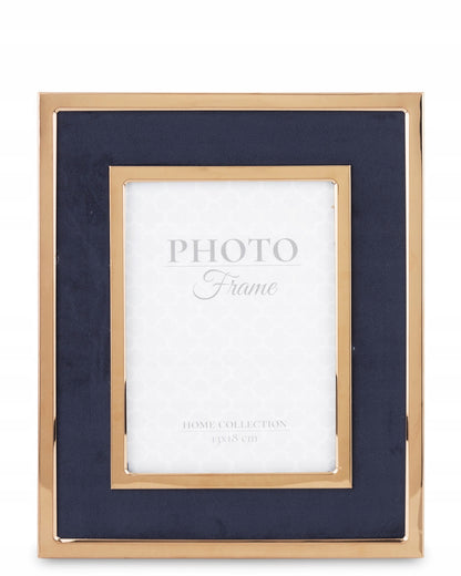 Ramka na zdjęcia 27x22 cm pasuje do zdjęć 13x18 cm granatowa złota