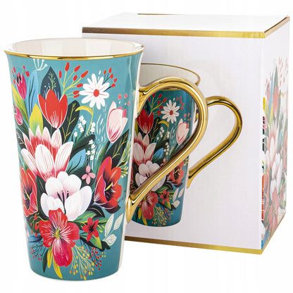 Porcelanowy Duży ozdobny kubek XXL w pudełku na prezent 700ml