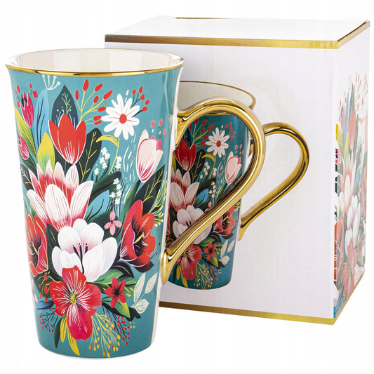 Porcelanowy Duży ozdobny kubek XXL w pudełku na prezent 700ml