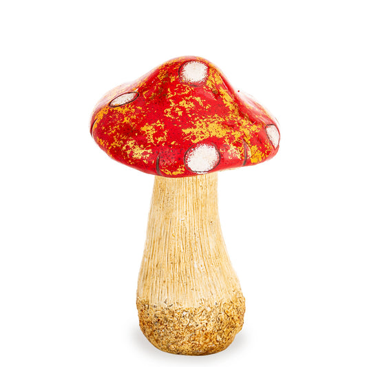 Figurka Grzyb czerwony, beżowy, złoty tworzywo sztuczne 17x10,5x10,5 cm