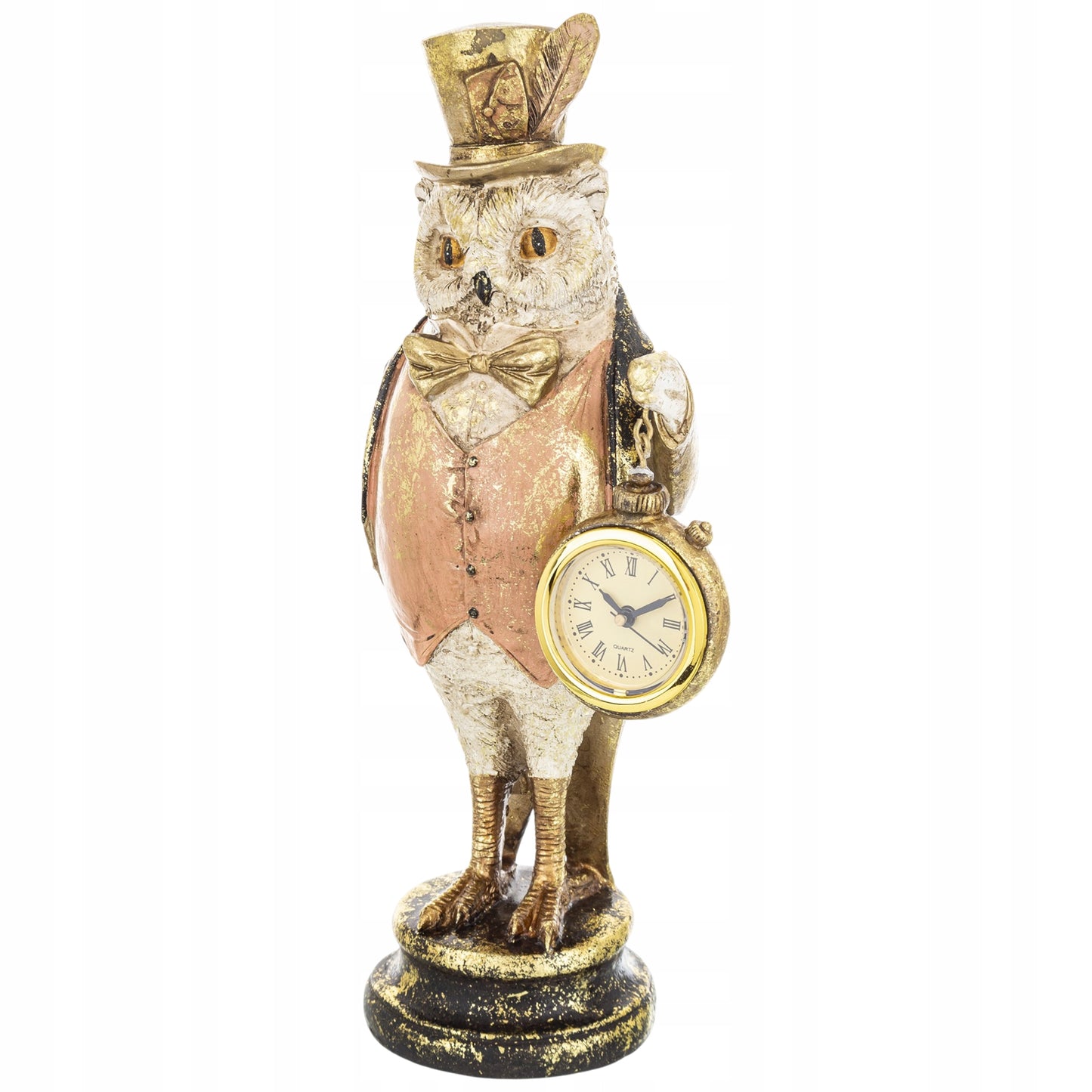 Figurka Pierrot sowa z zegarkiem Alicja w krainie czarów dekoracja vintage