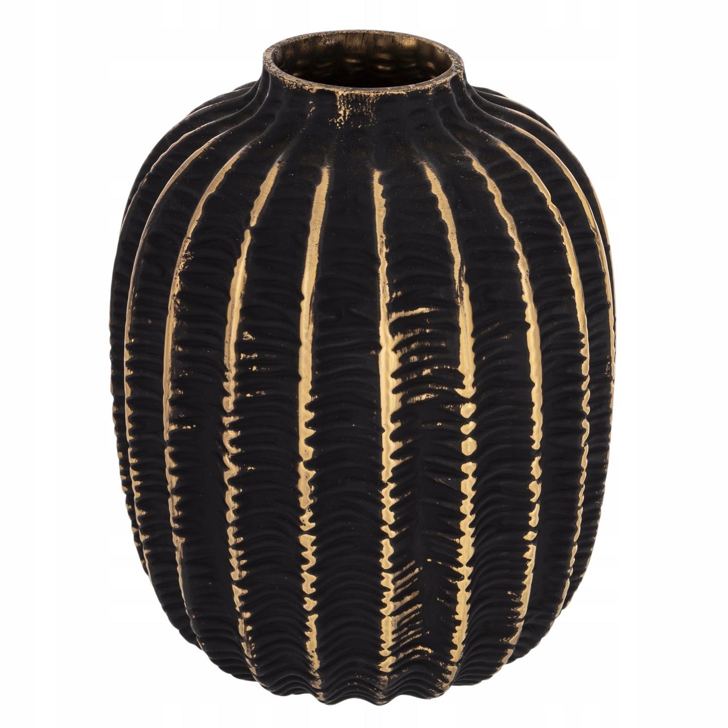 Wazon dekoracyjny czarno-złoty 19 cm