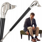 Długa łyżka do butów obuwia metalowa srebrna czarna pies elegancka 47 cm