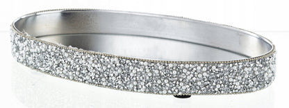 TACA DEKORACYJNA LUSTRZANA SREBRNA GLAMOUR 18,5x11,5cm podstawka lustro