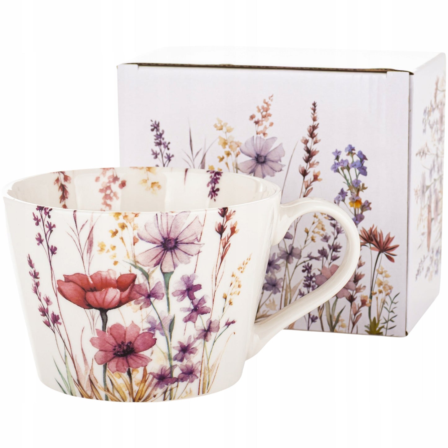 Porcelanowy Kubek Floral Garden duży wiosenny boho w kwiaty 450 ml
