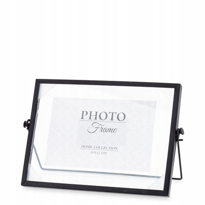 RAMKA czarna NA ZDJĘCIE 10x15cm METALOWA GLAMOUR float pływająca stawiana