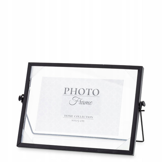 RAMKA czarna NA ZDJĘCIE 10x15cm METALOWA GLAMOUR float pływająca stawiana