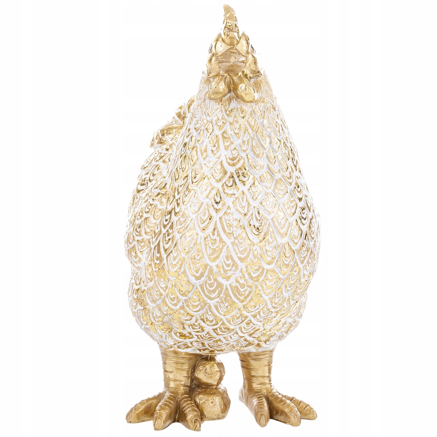 Figurka KURA 24cm biało-złota wielkanocna dekoracja