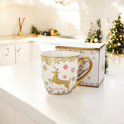 Kubek filiżanka świąteczna w pudełku porcelana prezent świąteczny