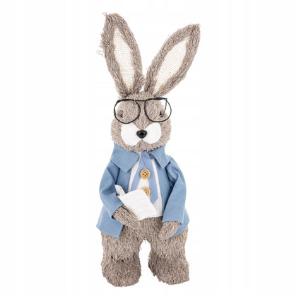 Figurka Królik Wielkanocny 35 cm Dekoracja Świąteczna Zając z Okularami