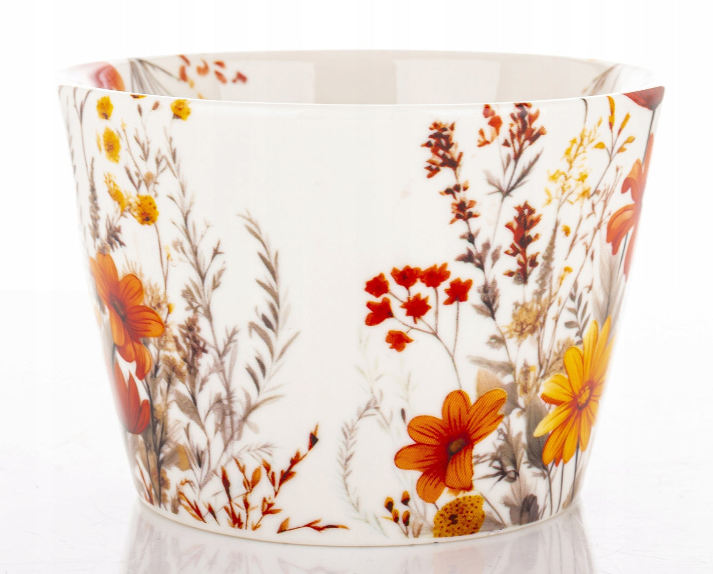 Kubek porcelanowy w kwiaty do kawy herbaty zmywarki mikrofali duży 450 ml