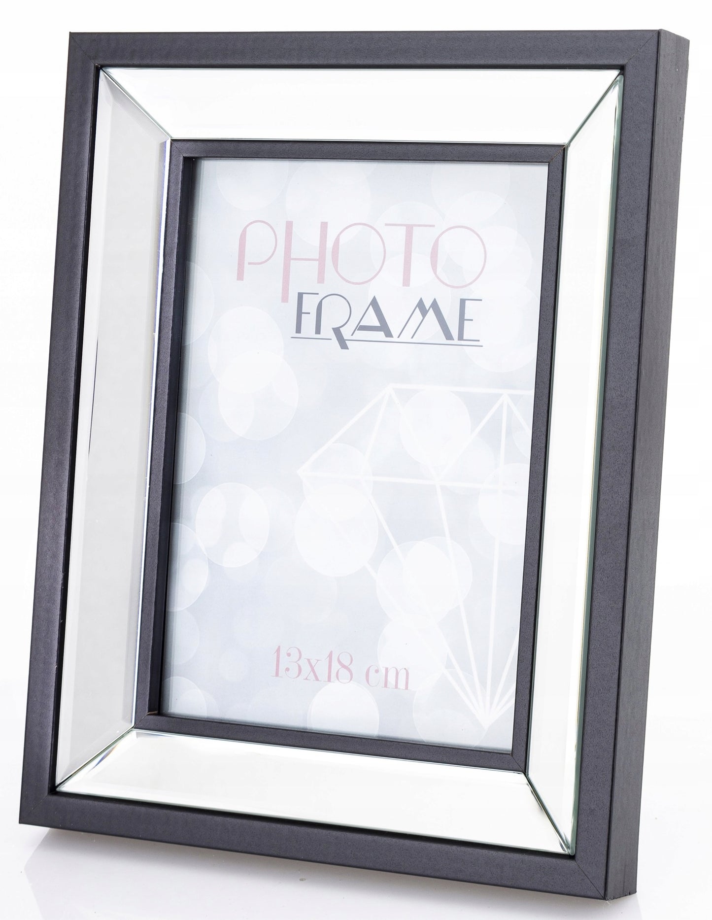 Ramka Na Zdjęcie czarna lustrzana 13x18 glamour elegancka
