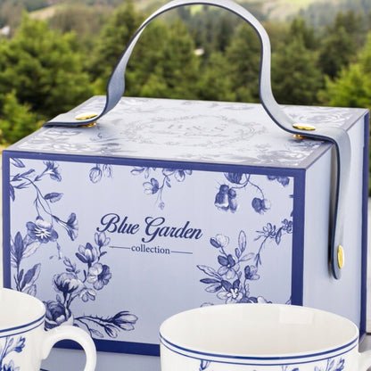 zestaw komplet filiżanek niebieski Filiżanka 2szt w pudełku porcelana